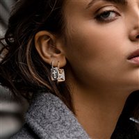 Mono orecchino Rue des Mille Donna MADLY in Argento Zirconia ORZ-009 RT CR - ORZ-009 RT CR